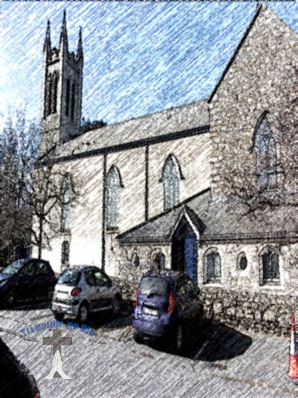 Dalkey church side view from church car park.