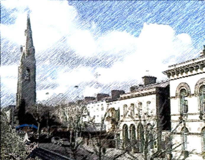 St Michaels church seen from lower part of Marine Road.