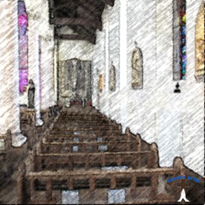 Eatern aisle at Foxrock church.