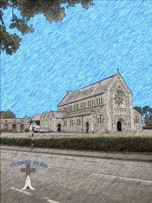 Shankill, St Anne's church seen from the Dublin Road.