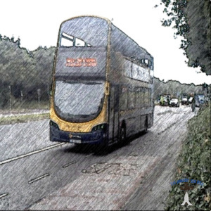 Double deck Not inservice bus on N11 Dublin