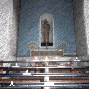Votive candle shrine in Sallynoggin church.