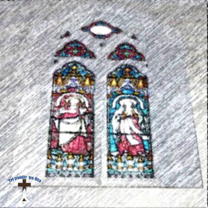 Staind glass window in St Parick's.